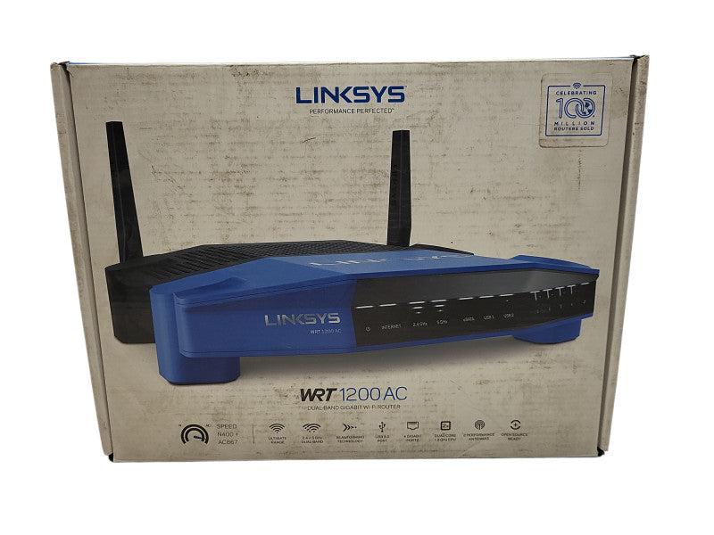 Linksys WRT1200AC 1200 Mbps 4-Port Gigabit Wireless AC Router $