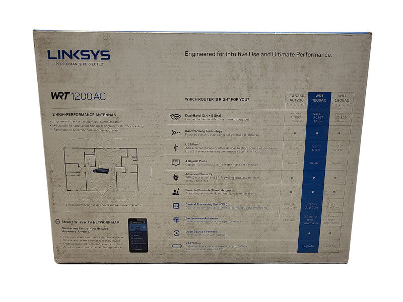 Linksys WRT1200AC 1200 Mbps 4-Port Gigabit Wireless AC Router $