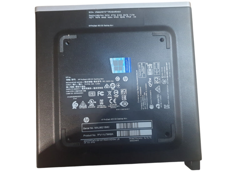 HP ProDesk 400 G5 Desktop Mini i3-9100T 3.1GHz 8GB RAM - No HDD