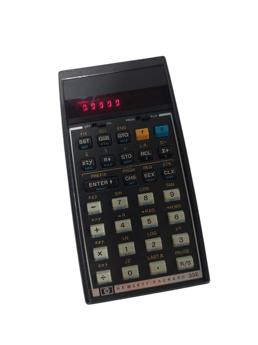Vintage 1978 HP Hewlett Packard 33E Calculator with Travel Pouch  =