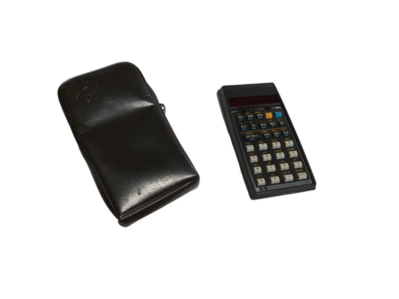 Vintage 1978 HP Hewlett Packard 33E Calculator with Travel Pouch  =