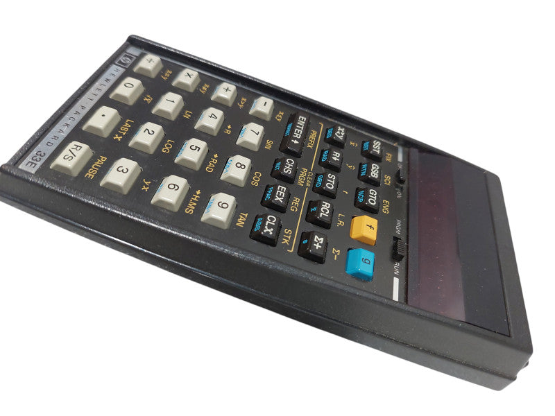 Vintage 1978 HP Hewlett Packard 33E Calculator with Travel Pouch  =