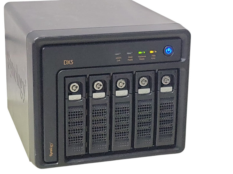 Synology 5 Bay eSATA Expansion Unit DX5 w/ 5x HDD Caddies, No HDD, READ _