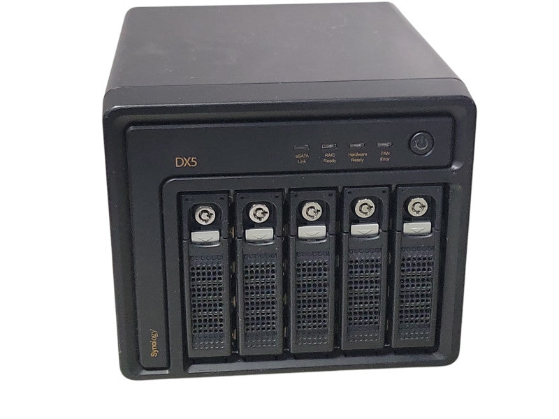 Synology 5 Bay eSATA Expansion Unit DX5 w/ 5x HDD Caddies, No HDD, READ _