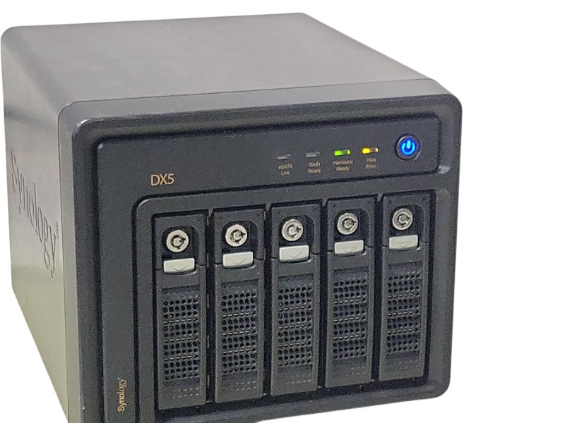 Synology 5 Bay eSATA Expansion Unit DX5 w/ 5x HDD Caddies, No HDD, READ _