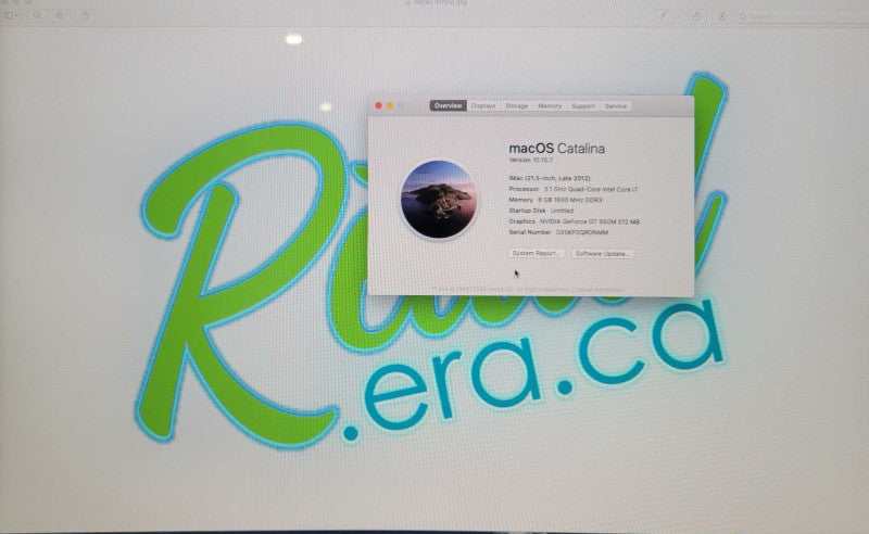 Apple iMac A1418 21.5" Late 2012 Core i7@3.1GHz 8GB RAM 1TB HDD