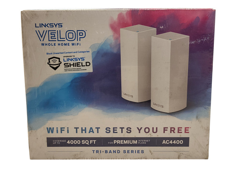 Linksys WHW0302 Velop AC4400 Whole Home Mesh WiFi - White (2-Pack) New Q$