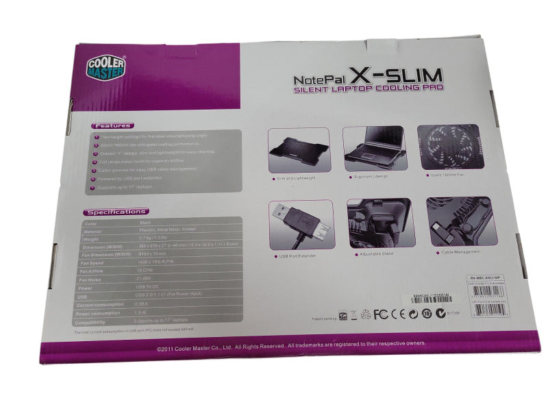 Cooler Master NotePal X-Slim Laptop Cooling Pad NEW Opebox !