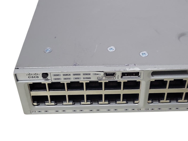 Cisco WS-C3850-48F-E Gigabit PoE Switch C3850-NM-4-1G  1x PSU, READ _