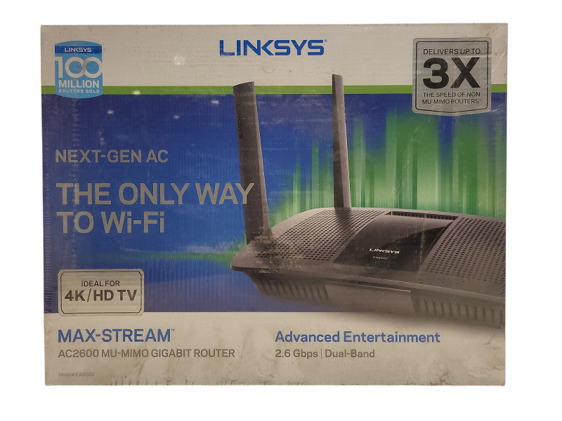 Linksys AC2600 4x4 MU-MIMO Dual-Band Gigabit Router USB 3 SATA EA8500 MaxStream $