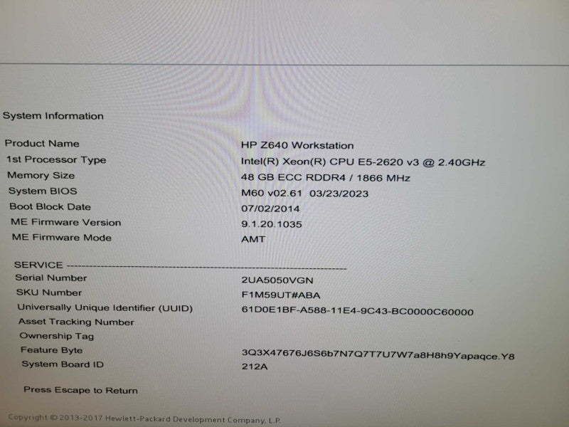 HP Z640 - Xeon E5-2620 v3 48GB RDDR4 QUADRO K2200 925W PSU %