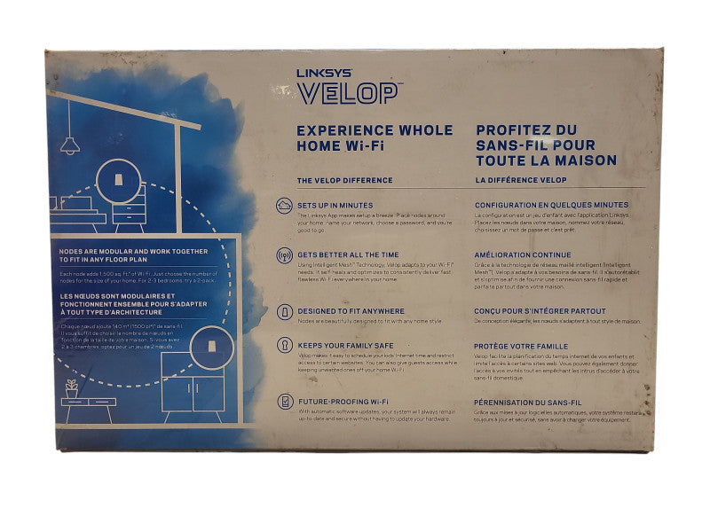 NEW Linksys Velop AC1300 Mesh 1,500 sqft Dual-Band WiFi 5 Router (WHW0101) $