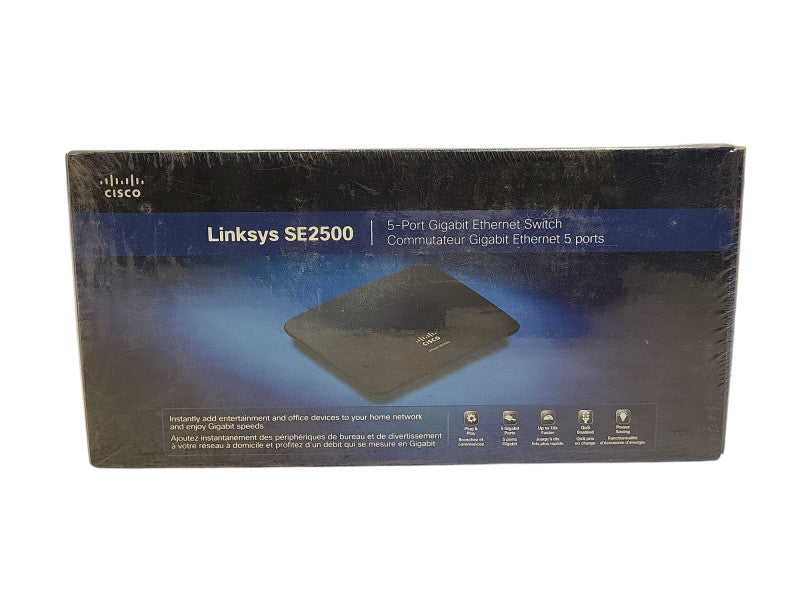 New LINKSYS SE2500-NP External Ethernet Switch 5-PORT GIGABIT 1000Mbps Seal Q$