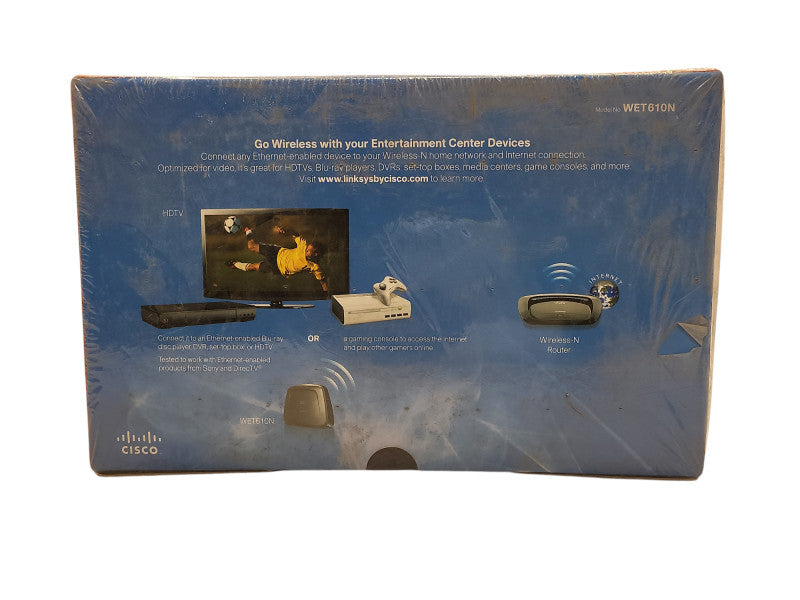 Cisco Linksys WET610N Dual-Band Wireless-N Gaming and Video Adapter New Q$