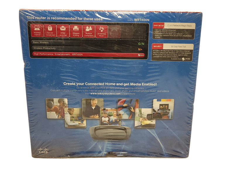 Linksys WRT400N 300 Mbps 4-Port 10/100 Wireless N Router New Q$