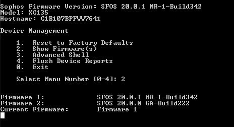 Sophos XG 135 REV Rev.3, Network Security Firewall Appliance, Factory Reset