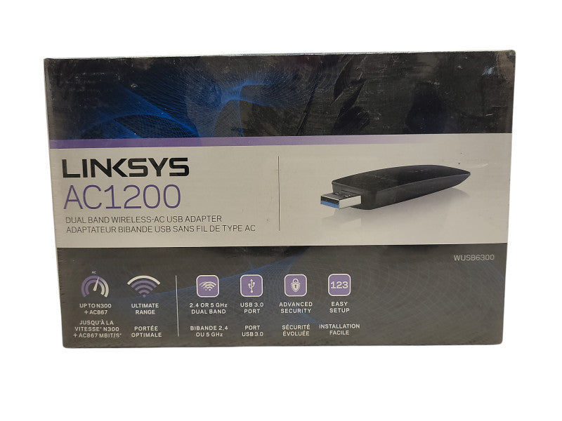 New Linksys WUSB6300 Dual-Band AC1200 Wireless USB 3.0 Adapter Sealed $