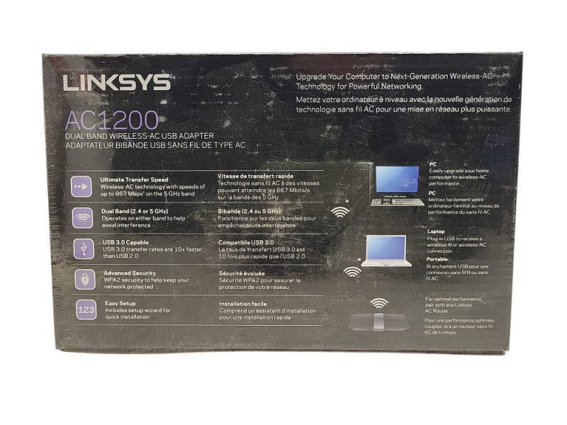 New Linksys WUSB6300 Dual-Band AC1200 Wireless USB 3.0 Adapter Sealed $
