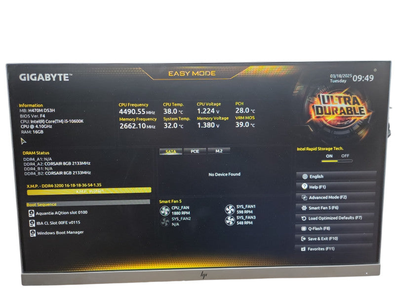 Custom PC H470M DS3H  i5 - 10600K CPU @ 4.10GHz 16GB Ram θ