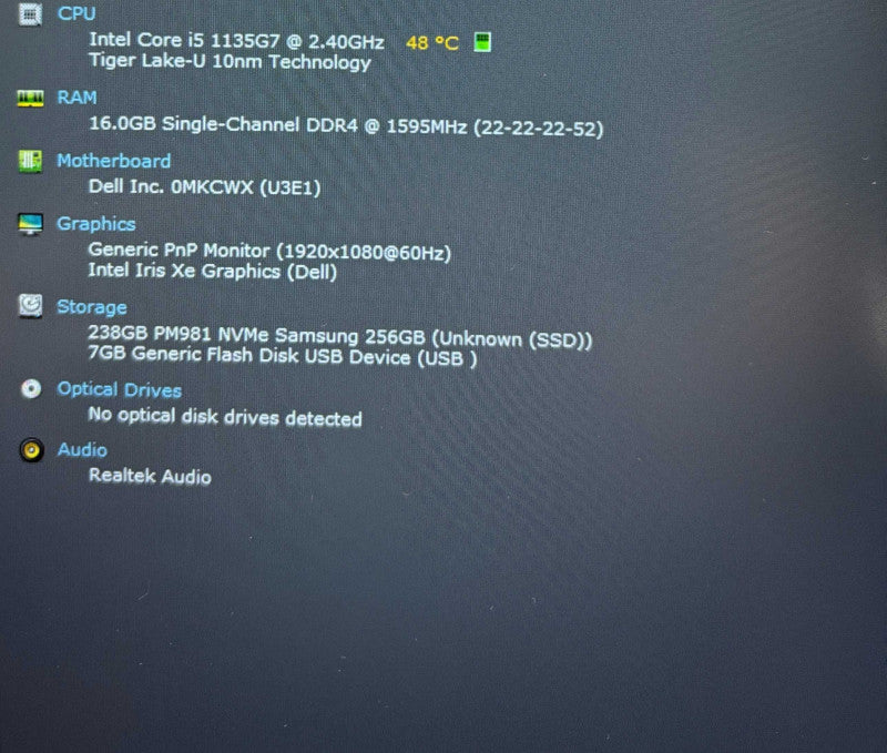 Dell Latitude 3420 FHD Core i5-1135G7@2.4GHz 16GB DDR4 RAM 256NVMe SSD  Lap200
