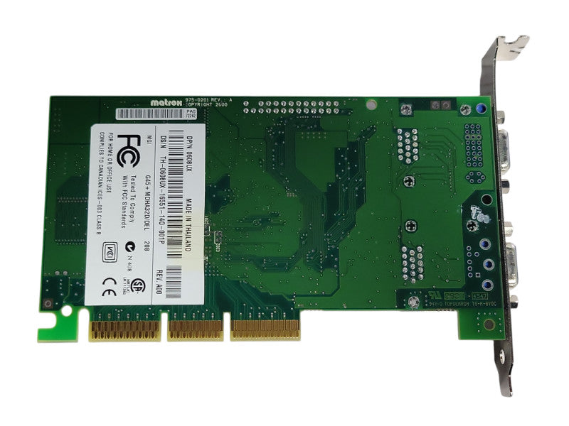 Dell Matrox 0608UX 608UX G45+MDHA32D/DEL AGP Dual VGA Video Card, READ _