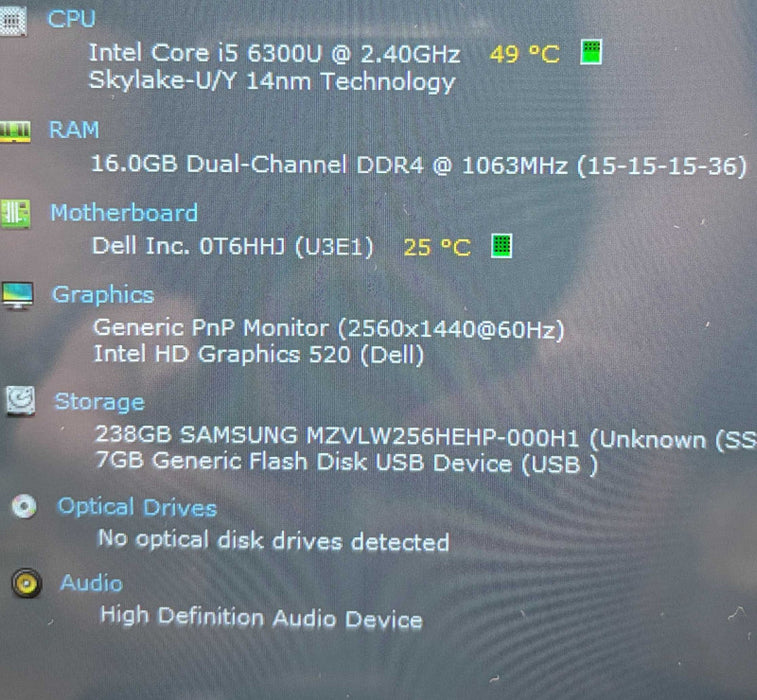 Dell Latitude E7470 TOUCH QHD LCD  i5-6300U@2.4GHz 16Gb RAM 256GB SSD  Lap200