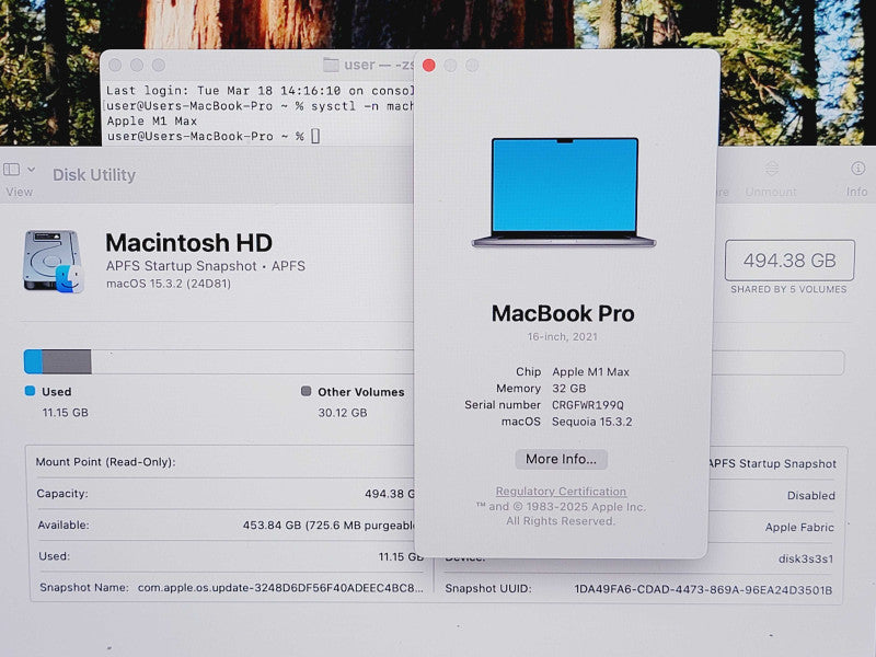 Apple Macbook Pro 2021 16" M1 Max @ 3.2GHz 32GB Ram 500GB SSD [A2485 | Read] (