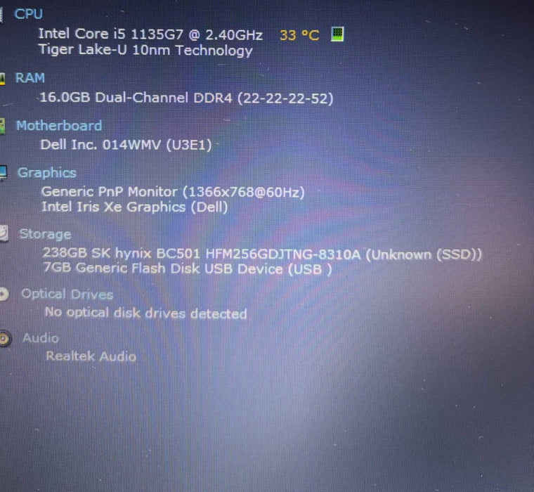 Dell Latitude 3420 Core i5-1035G7@2.4GHz 16GB DDR4 RAM 256GB SSD  Lap200