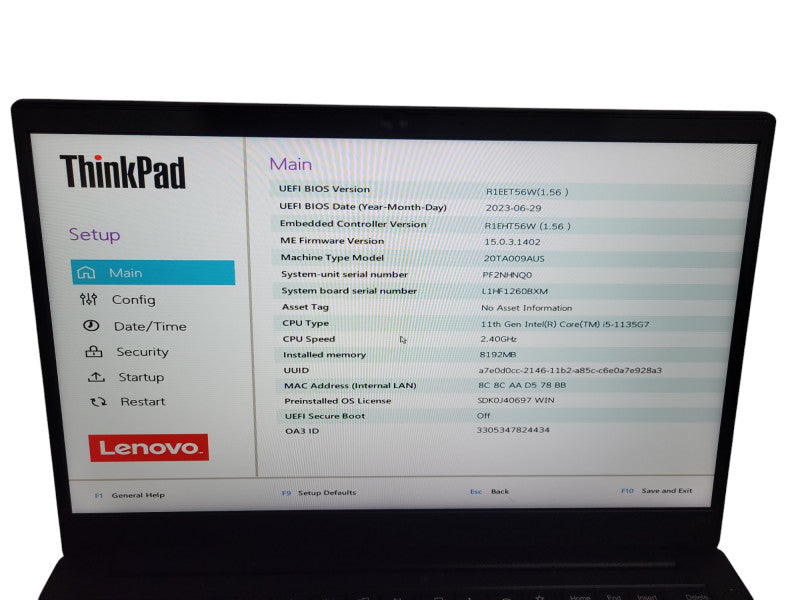 Lenovo ThinkPad E14 Gen2, i5-1135G7 2.40GHz, 8GB RAM, 256GB NVMe w/ 45W PWR ! Lap200
