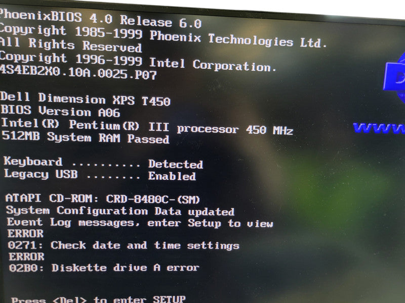 Vintage Dell Dimension XPS T450 - Pentium III 512MB SDRAM NO HDD %