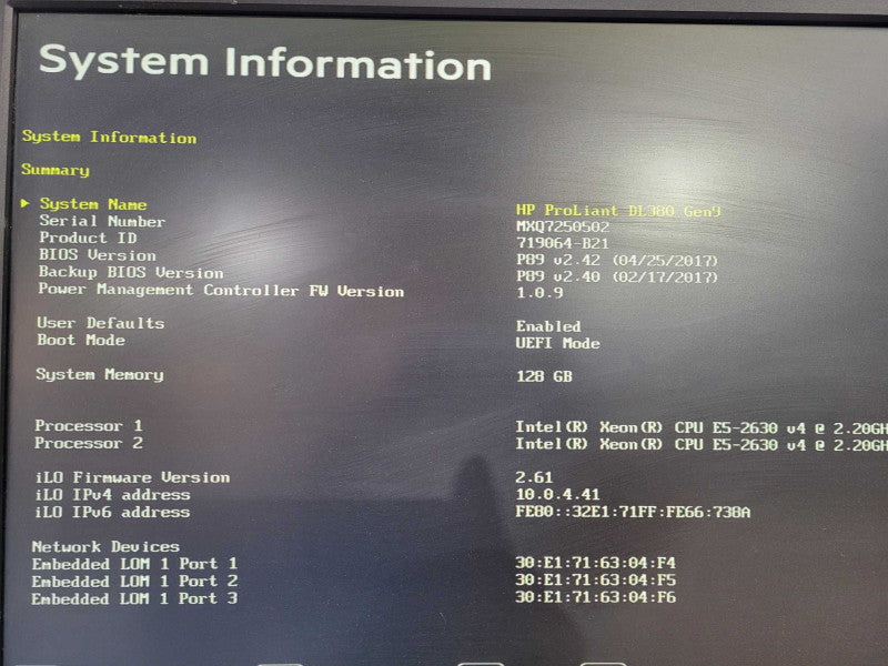 HP ProLiant DL380 Gen9 2U -2x Xeon E5-2630 v4 2.20Ghz 128GB DDR4 P440ar 8x 2.5"  !