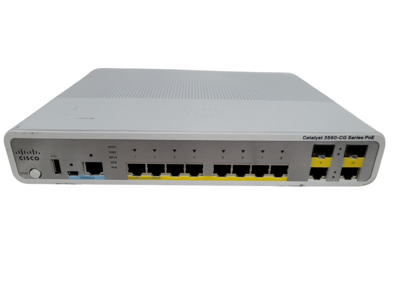 Cisco WS-C3560CG-8PC-S | 8-Port Gigabit PoE Silent Switch | 2x Dual Uplinks !
