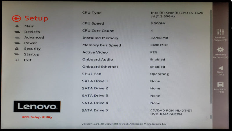 Lenovo ThinkStation P510 Xeon E5-1620 v4 32GB RAM K620 - No HDD Q