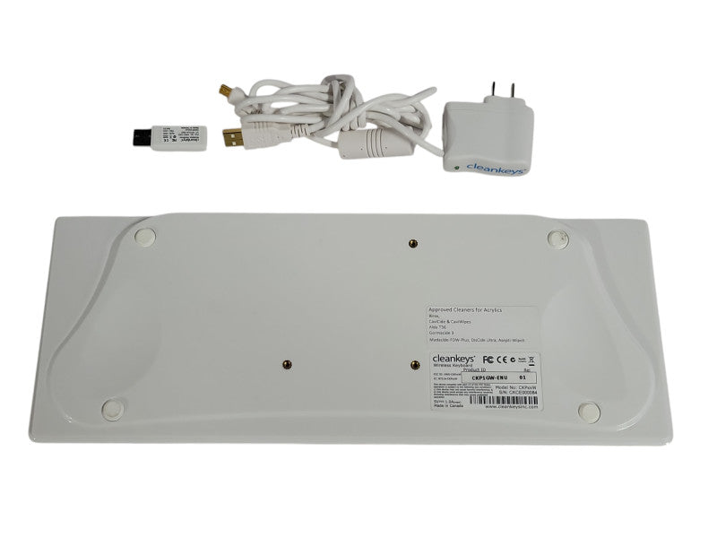 Cleankeys wireless keyboard CKP1GW-ENU with Charger and USB dongle, READ _