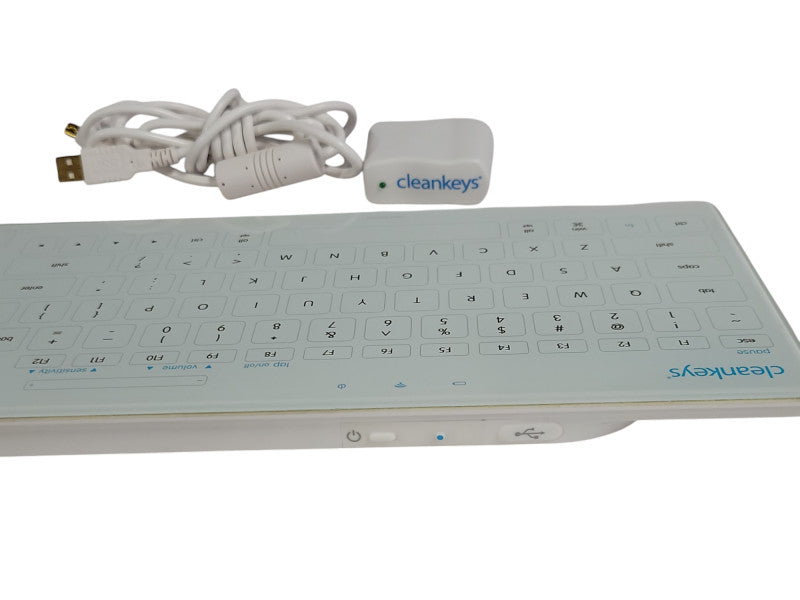 Cleankeys wireless keyboard CKP1GW-ENU with Charger and USB dongle, READ _