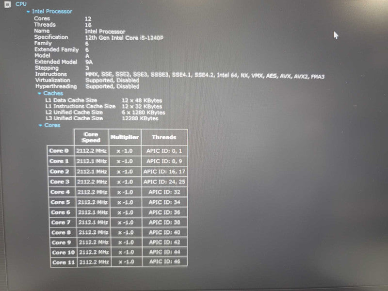 Lenovo ThinkPad X1 Carbon i5-1240P 8GB RAM 256GB SSD READ β Lap200