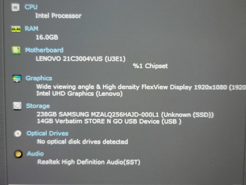 Lenovo ThinkPad L13 Gen 4 i7-1255U 16GB RAM 256GB SSD  β Lap200
