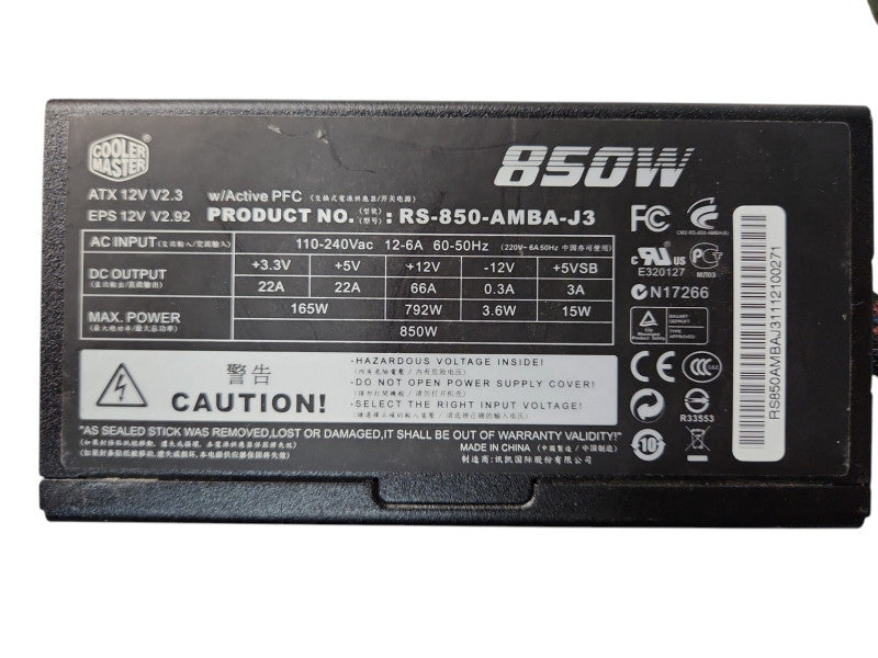 Cooler Master Silent Pro 850W 80 Plus Bronze Power Supply RS-850-AMBA-J3
