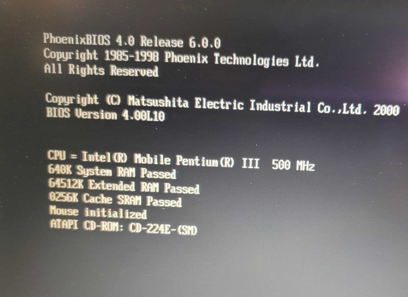 VINTAGE Panasonic ToughBook CF-27 Pentium III 64MB RAM NO DRIVE  β