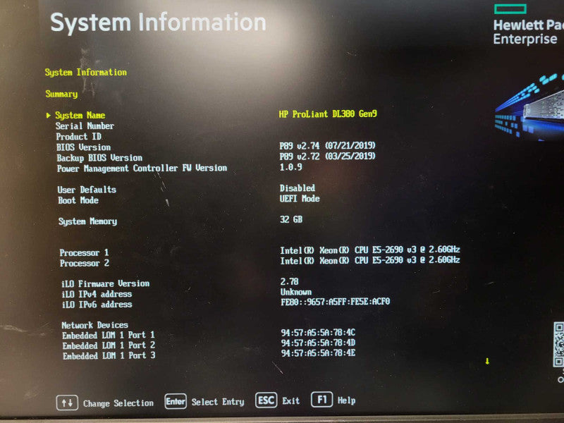 HP ProLiant DL380 Gen9 2U 2.5" 2x E5-2690 v3 2.6Ghz 32GB DDR4 P440ar   $