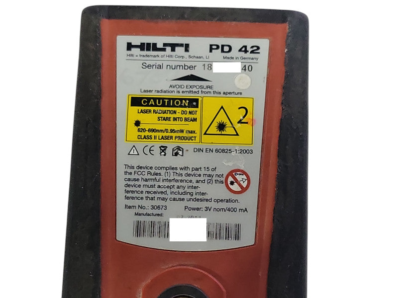 Hilti PD42 Range Meter Distance Measuring Tool, READ _