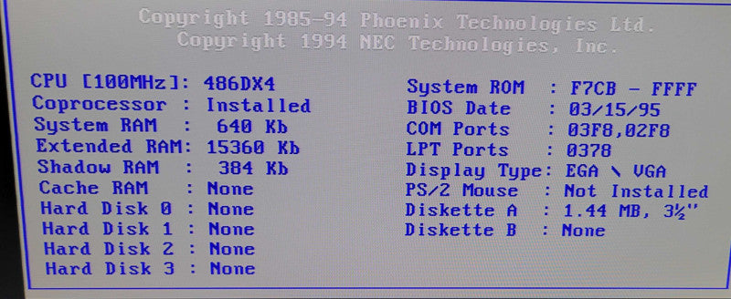 NEC Ready 5010 - Intel Pentium 486DX4/100 16MB RAM Trident VGA + Audio Card %