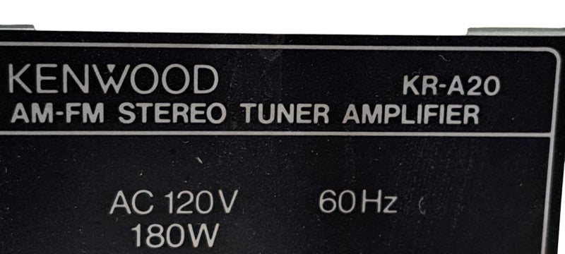 Rare Kenwood KR-A20 AM/FM Stereo Receiver With Synthesizer Tuner| READ