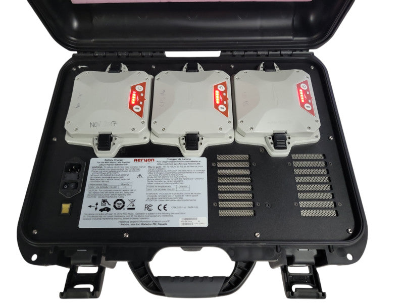 Nanuk 925 3-bay Charging Hard Case Aeryon SkyRanger w/ 3x Batteries, READ _