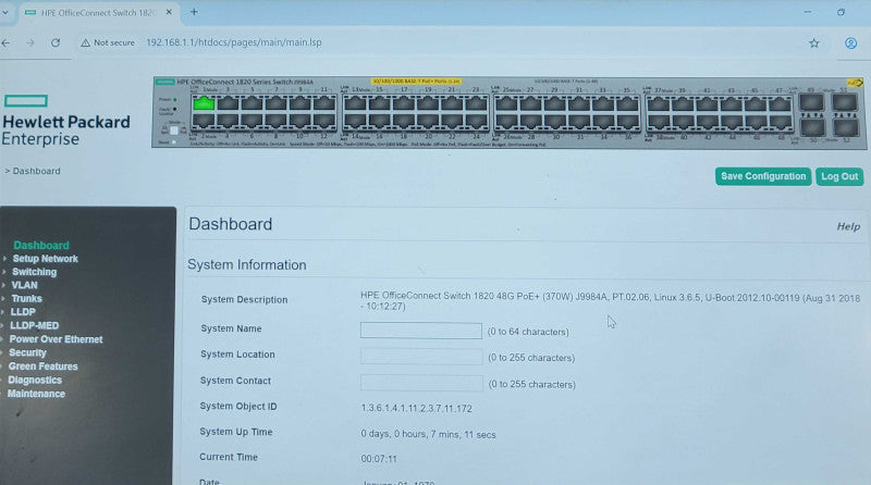 HPE OfficeConnect 1820 48-port PoE+ Gigabit Network Switch J9984A _