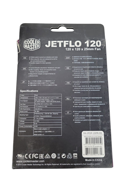 Cooler Master Fan Jetflo 120 Red light  !