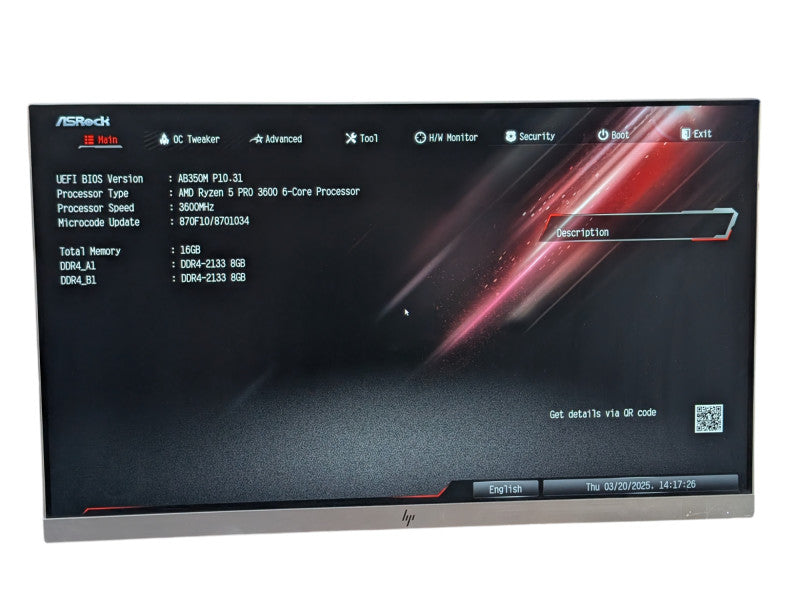 ASRock AB350M with AMD Ryzen 5 PRO 3600 & 16GB RAM Combo  -