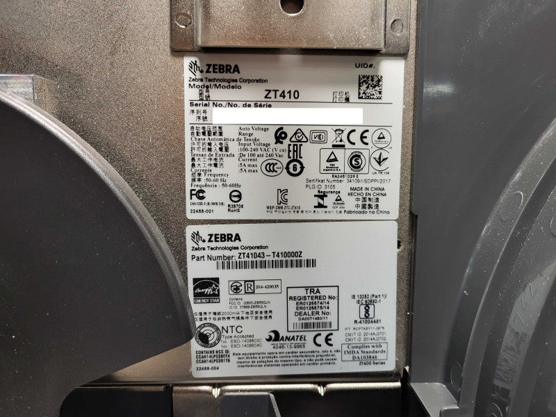 Zebra ZT410 Industrial Barcode Label Printer | ZT41043-T410000Z Q$