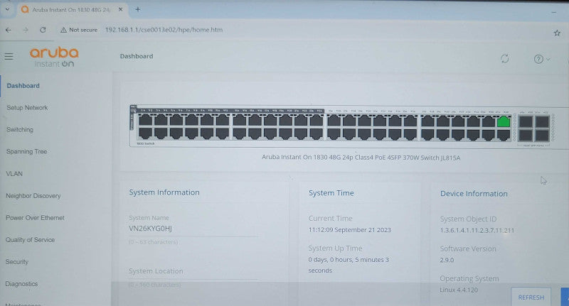Aruba Instant on 1830 48G 24p Class4 PoE 4SFP 370W Switch JL815A w/ Ears _