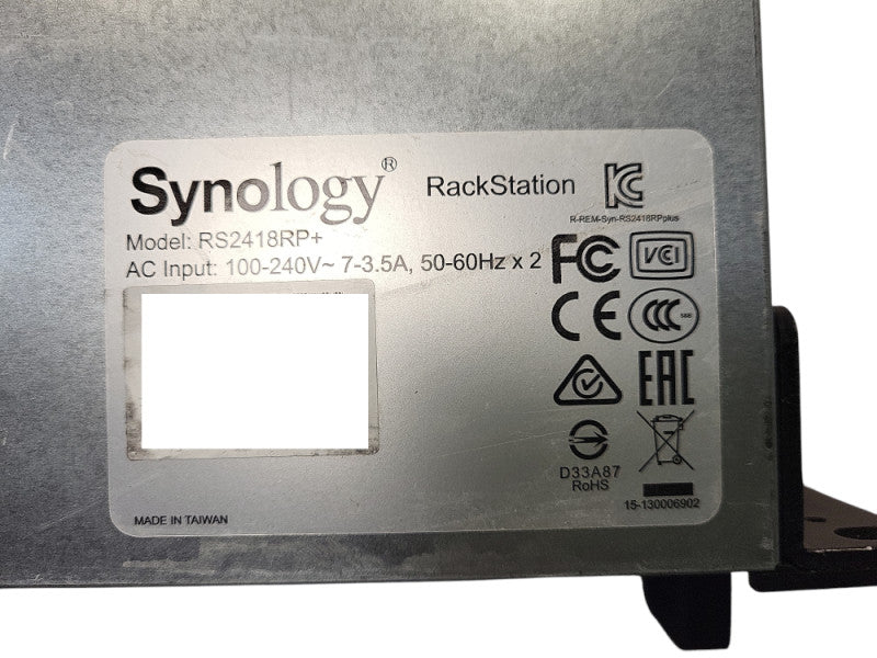 Synology RS2418RP+ 12-Bay 2U NAS RackStation w/ 2x 4TB HDD No lid $